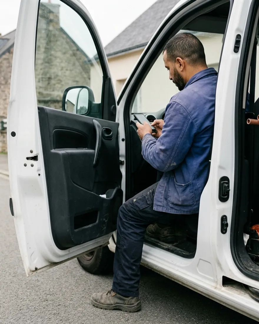 Plombier dans son utilitaire